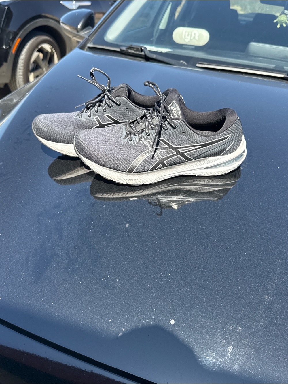 ASICS Gray and Black Men's Athletic Running Shoes